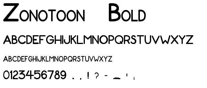 ZonoToon  Bold font